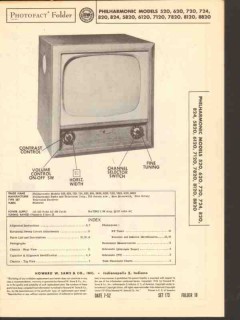 philharmonic models x20 xx20 television receiver sams photofact manual