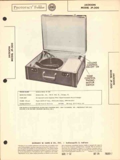 jackson model jp-300 phonograph record changer sams photofact manual jackson model jp-300 phonograph record changer sams photofact manual