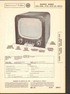 sparton model 5212 50 52 53 television receiver sams photofact manual sparton model 5212 50 52 53 television receiver sams photofact manual