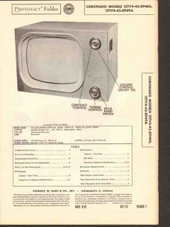 coronado model 43-8948a 8949a tv television sams photofact manual