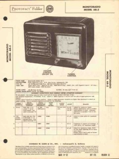 monitoradio model ar-3 6 tube am radio receiver sams photofact manual