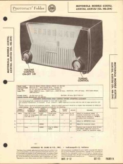 motorola model 62x1 series am radio receiver sams photofact manual