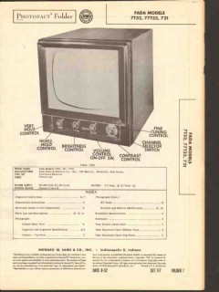 fada model 7t32 77t32 721 tv television receiver sams photofact manual