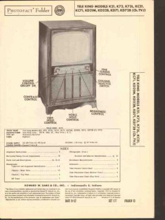 tele king model kxx kcxx kdxx series television sams photofact manual