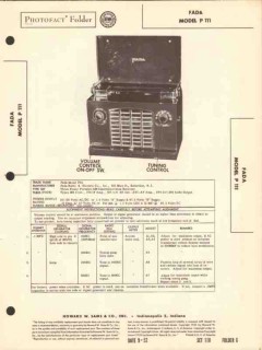 fada model p111 4 tube am radio receiver sams photofact manual fada model p111 4 tube am radio receiver sams photofact manual