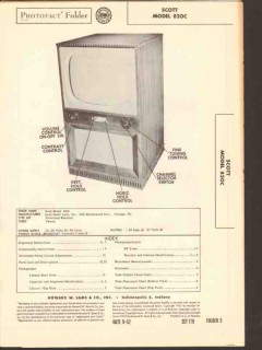 scott model 820c 20 tube tv television receiver sams photofact manual