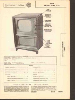 fada model 7c42 7c52 tv television receiver sams photofact manual