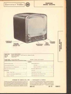 truetone model 2d2219a tv television receiver sams photofact manual