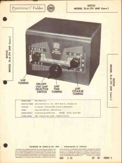 sutco model 21-a tv television uhf converter sams photofact manual
