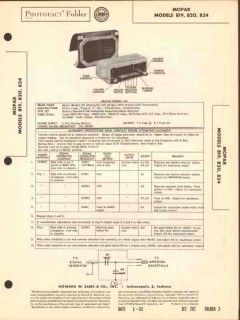 mopar model 819 820 824 am car radio receiver sams photofact manual