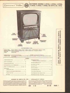 raytheon model c-211xa series tv television sams photofact manual