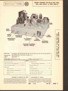 shaw chassis 224 tv television receiver sams photofact manual