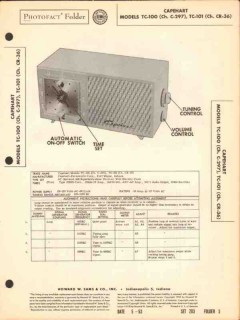 capehart model tc-100 tc-101 am radio clock sams photofact manual