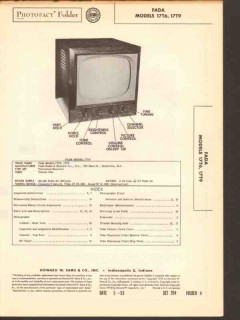 fada model 17t6 17t9 tv television receiver sams photofact manual