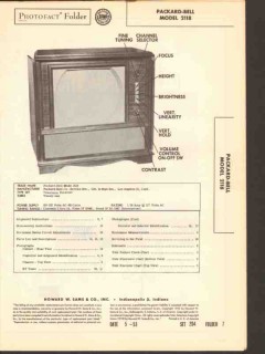 packard-bell model 2118 tv television receiver sams photofact manual