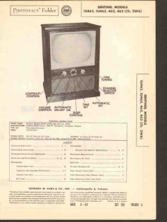 sentinel model 1u462 1u463 462 463 tv television sams photofact manual