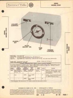 jewel model 5250 5 tube am radio receiver clock sams photofact manual