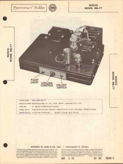 masco model mb-77 7 tube audio booster amplifier sams photofact manual masco model mb-77 7 tube audio booster amplifier sams photofact manual