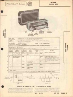 mopar model 608 6 tube am car radio receiver sams photofact manual