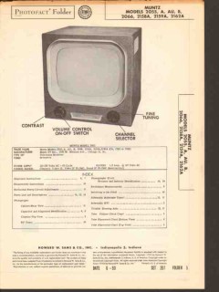 muntz model 2055xx 2066 21xxa tv television sams photofact manual