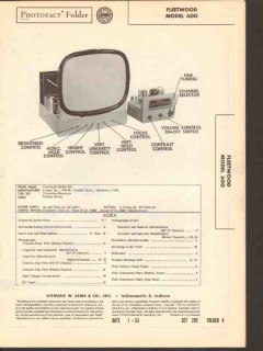 fleetwood model 600 tv television receiver sams photofact manual
