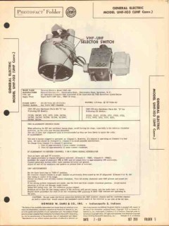 general electric model uhf-103 tv uhf converter sams photofact manual