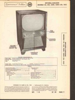 setchell carlson model 53 531 5301 5302 tv sams photofact manual