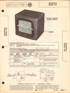 motorola model 503 6 tube am car radio receiver sams photofact manual