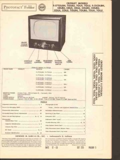 crosley model f-17tolxx f-21cdlx tv television sams photofact manual