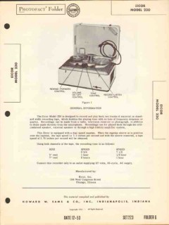 eicor model 230 magnetic tape recorder player sams photofact manual eicor model 230 magnetic tape recorder player sams photofact manual