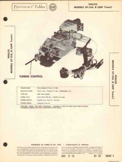 philco model ut-21a ut21b television uhf tuner sams photofact manual