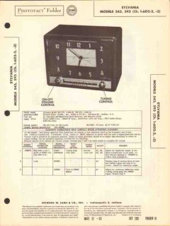 sylvania model 543 593 am radio receiver clock sams photofact manual