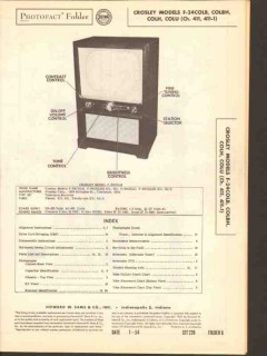 crosley model f-24colx series tv television sams photofact manual