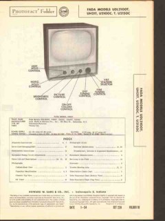 fada model uh21t u2100x tv television receiver sams photofact manual