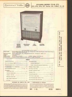 sylvania model 175-18 37x tv television receiver sams photofact manual