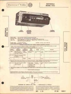 motorola model cta3 6 tube am car radio receiver sams photofact manual