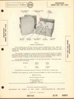 crestwood model 401 402 magnetic tape recorder sams photofact manual crestwood model 401 402 magnetic tape recorder sams photofact manual