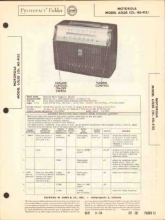 motorola model 63lss 5 tube am sw radio receiver sams photofact manual