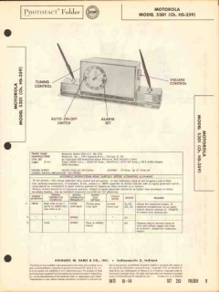 motorola model 53d1 am radio receiver clock sams photofact manual