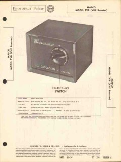 masco model tvb yhf television booster amplifier sams photofact manual masco model tvb yhf television booster amplifier sams photofact manual