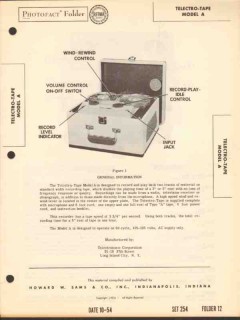 telectro-tape model a tape recorder playback sams photofact manual telectro-tape model a tape recorder playback sams photofact manual
