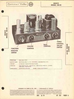 masco model cm-10 6 tube audio amplifier sams photofact manual masco model cm-10 6 tube audio amplifier sams photofact manual