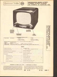 westinghouse model h-79xt17 h-79xtu17 television sams photofact manual