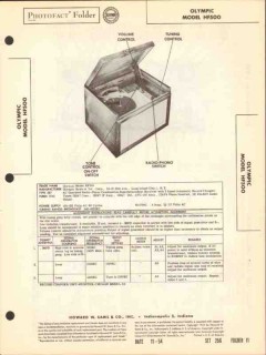 olympic model hf500 am radio receiver phonograph sams photofact manual olympic model hf500 am radio receiver phonograph sams photofact manual