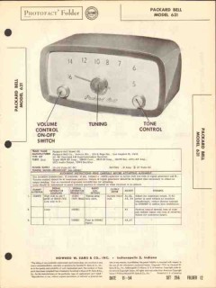 packard-bell model 631 6 tube am radio receiver sams photofact manual packard-bell model 631 6 tube am radio receiver sams photofact manual