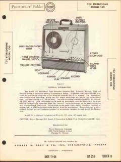tdc stereotone model 130 tape recorder playback sams photofact manual  tdc stereotone model 130 tape recorder playback sams photofact manual
