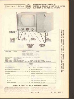 hoffman chassis 402-24 403-24 tv television sams photofact manual hoffman chassis 402-24 403-24 tv television sams photofact manual