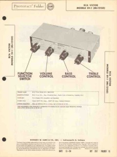 rca victor model sv-1 audio pre-amplifier eq sams photofact manual
