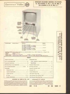 stewart-warner model 21x-93xx tv television sams photofact manual