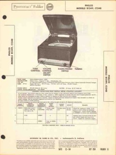 philco model b1349 c1348 am radio receiver phono sams photofact manual philco model b1349 c1348 am radio receiver phono sams photofact manual